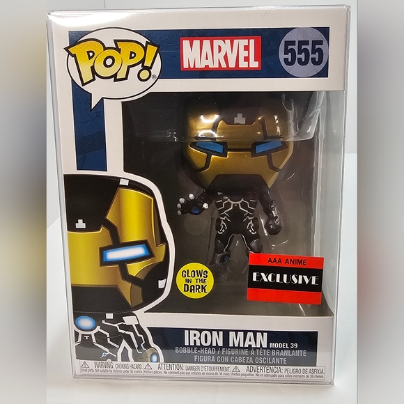 Funko Pop Marvel AAA Anime Exclusive 555 GITD Iron Man - Picture 6 of 6
